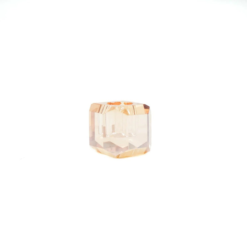 Kristal Kandelaar- 5x5x5cm - Amber